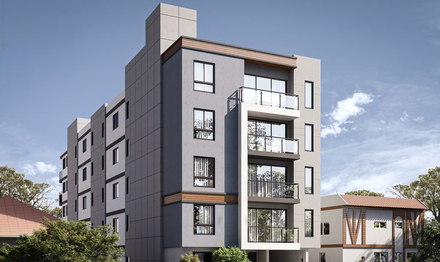Proposed west (front) elevation rendering from Slauson Ave